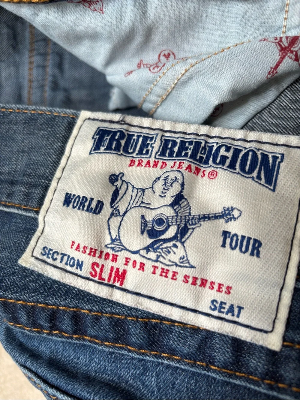 True Religion Men’s Wide-Leg Jeans in Dark Blue Wash